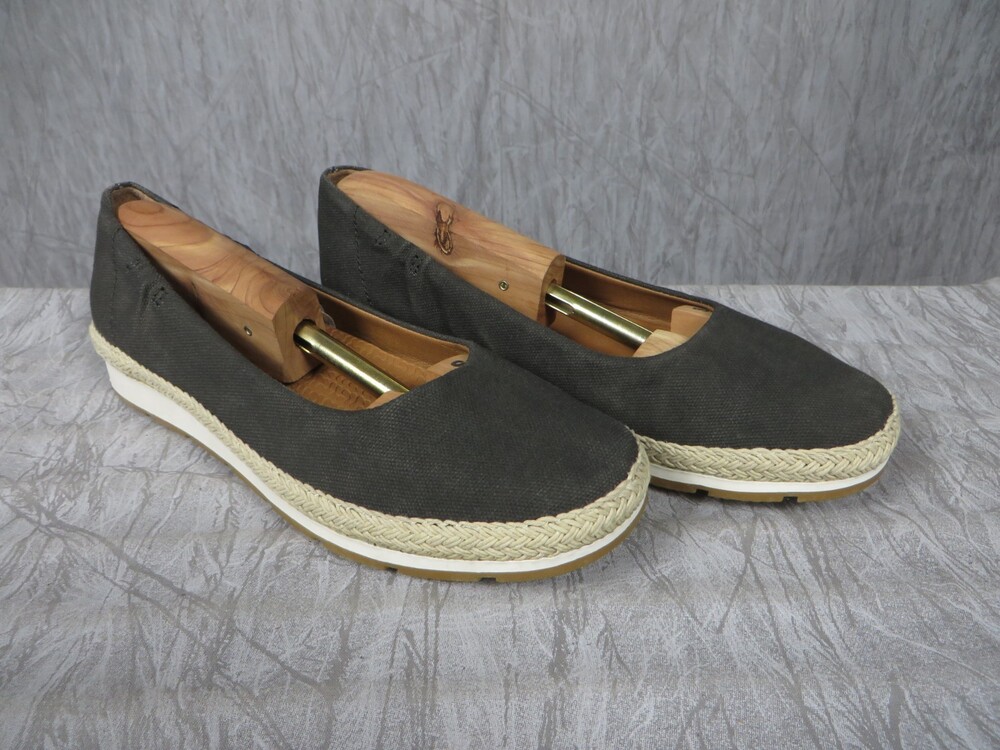 Baretraps Posture+ Womens 6M Gray Textile Espadrille Platform Slip On Flat Shoes